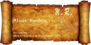 Misák Renáta névjegykártya